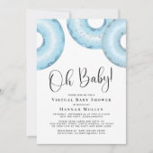 Donuts Virtual Baby shower Blue Invitation (Devant)