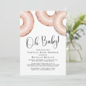 Donuts Virtual Baby shower Rose Gold Invitation (Debout devant)