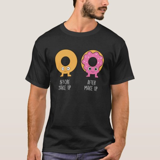 Donuts voor en na Donut Food Donuts T-shirt (Voorkant)