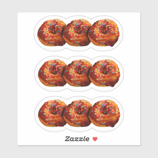 Donuts With Sprinkles Custom-Cut Vinyl Sticker (Vel)