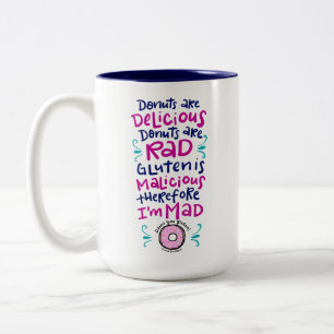 Donuts zijn heerlijk tweekleurige koffiemok