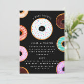 Donuts Zwart Baby shower Kaart (Staand voorkant)