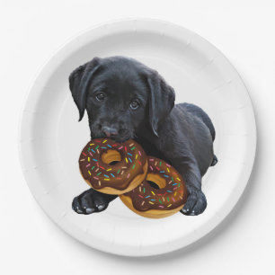 Donuts - Zwart Lab - Zwart Lab Papieren Bordje