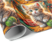 donzig kerstkatje cadeaupapier (Rol Hoek)