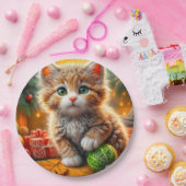 donzig kerstkatje papieren bordje (Feest)