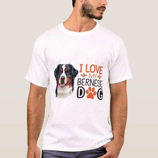 donzige bernese berghond t-shirt (Voorkant)