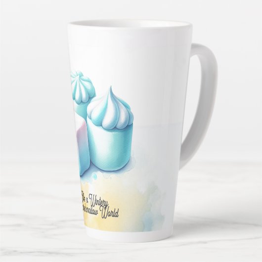 donzige marshmallow-wereld latte mok (Rechterhoek)