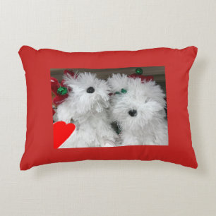 **DONZIGE WITTE PUPPY'S** KERST ACCENT KUSSEN