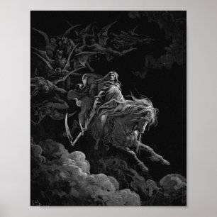 Dood aan een Bleek paard door Gustave Dore Poster