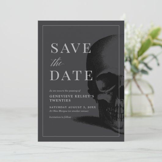 Dood aan je 20-jarige feest - Bewaar de datum Kaart (Staand voorkant)