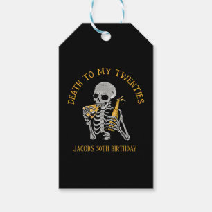 Dood aan mijn 20s Skeleton Cadeaulabel