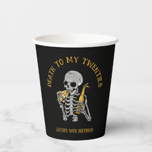 Dood aan mijn 20s Skeleton Papieren Bekers