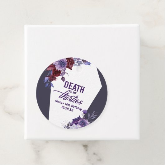 Dood aan mijn dertigers Bloemen 40ste verjaardagsf Bedankjes Labels (In situ)