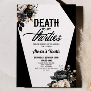 Dood aan mijn dertigers Bloemen 40ste verjaardagsf Kaart