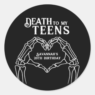 Dood aan mijn tienerjaren Trendy gotische 20ste ve Ronde Sticker