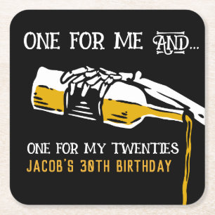 Dood aan mijn twintiger jaren vierkante kartonnen onderzetter