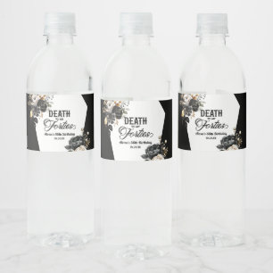 Dood aan mijn veertig bloemen 50ste verjaardagsfee waterfles etiket