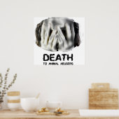 DOOD AAN Poster VAN DIERENMISBRUIKERS (Keuken)