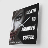 Dood aan Zombies Coffee Clock Vierkante Klok (Hoek)