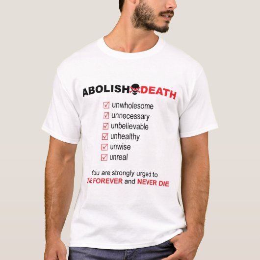 Dood afschaffen t-shirt (Voorkant)