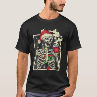 Dood Binnen Skelet Xmas Schedel Sarcastisch Kerstm T-shirt