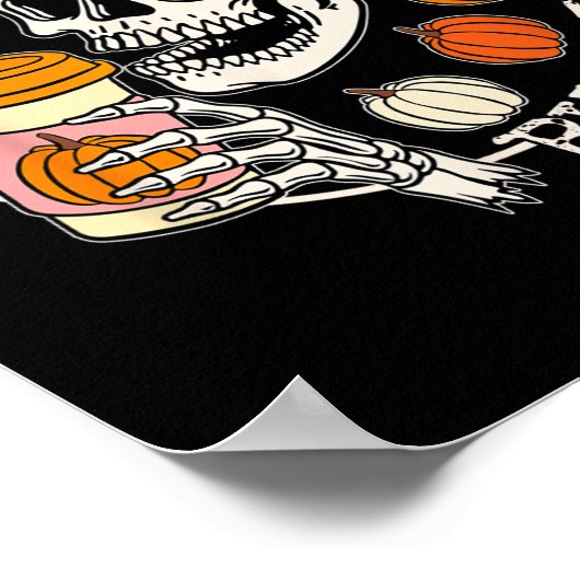 Dood binnenin, maar gepikte pompoen schedel Drink Poster (Hoek)