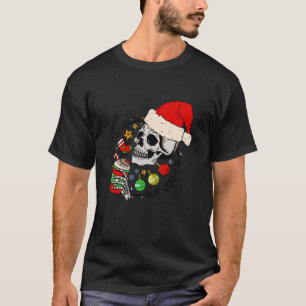 Dood binnenin, maar Jolly AF Funny Skeleton Santa  T-shirt