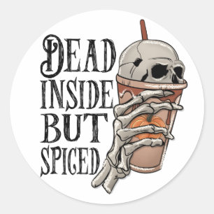 Dood binnenin, maar pikant halloween skelet ronde sticker