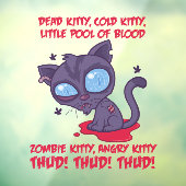 Dood Cold Angry Zombie Kat Raamsticker (Vel 3)