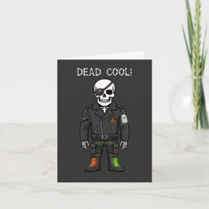 Dood Cool Skelet Biker Halloween Feestdagen Kaart