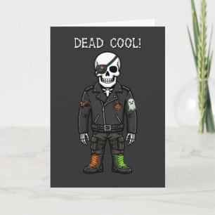 Dood Cool Skelet Biker Halloween Kaart