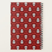 Dood Damask Chic Sugar Skulls Black op Red Planner (Achterkant)