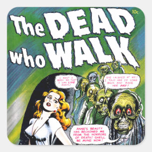 Dood die loopt -  Zombie Horror Vierkante Sticker