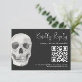 Dood Doe Ons Deel Bruiloft RSVP Kaart (Staand voorkant)