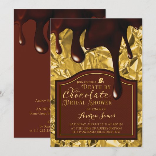 Dood door Chocolate Bridal Shower Kaart (Voorkant / Achterkant)