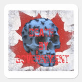 DOOD DOOR DE OVERHEID VIERKANTE STICKER (Voorkant)