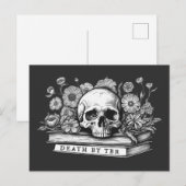 Dood door schedel en boeken briefkaart (Voorkant / Achterkant)