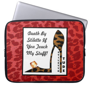 "Dood door Stiletto als je mijn spullen aanraakt!" Laptop Sleeve