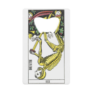 Dood en duivelse tarotkaarten kredietkaart flessenopener