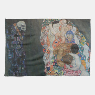 Dood en leven door Gustav Klimt Art Nouveau Theedoek