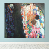 Dood en leven door Gustav Klimt (c 1915) Canvas Afdruk (Insitu (Houten vloer))