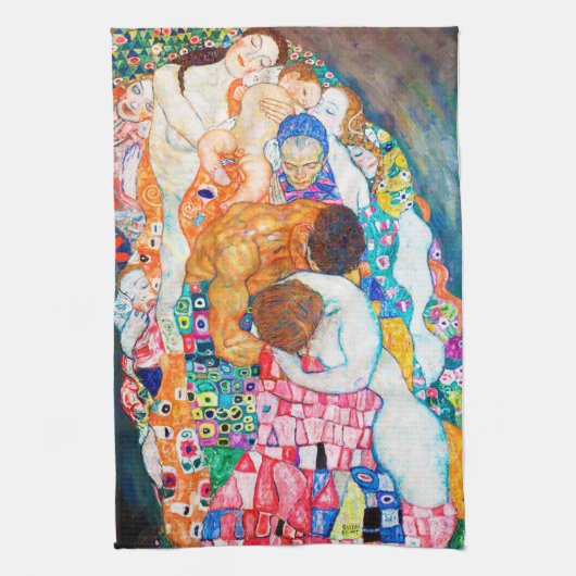 Dood en leven, Gustav Klimt Theedoek (Verticaal)