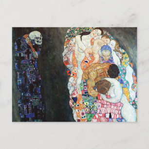 Dood en Leven schilderij door Gustav Klimt (1908) Briefkaart