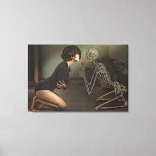 Dood en meisje canvas afdruk