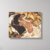 Dood en meisje van Egon Schiele Canvas Afdruk (Voorkant)