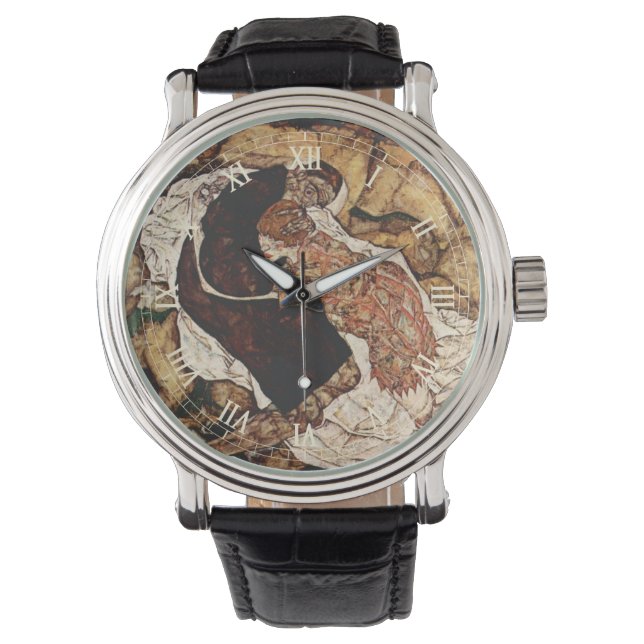 Dood en meisje van Egon Schiele Horloge (Voorkant)
