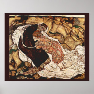 Dood en meisje van Egon Schiele Poster