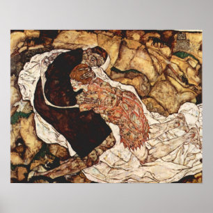 Dood en meisje van Egon Schiele Poster