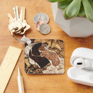 Dood en meisje van Egon Schiele Sleutelhanger