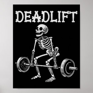 Dood Gewicht Halloween Skelet Gewichtheffen H Poster